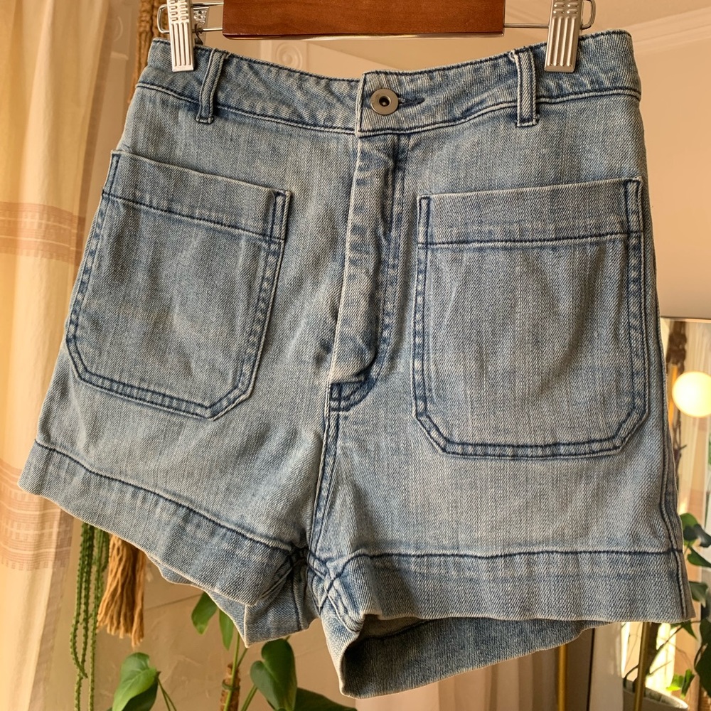 H&M high-waisted denim shorts